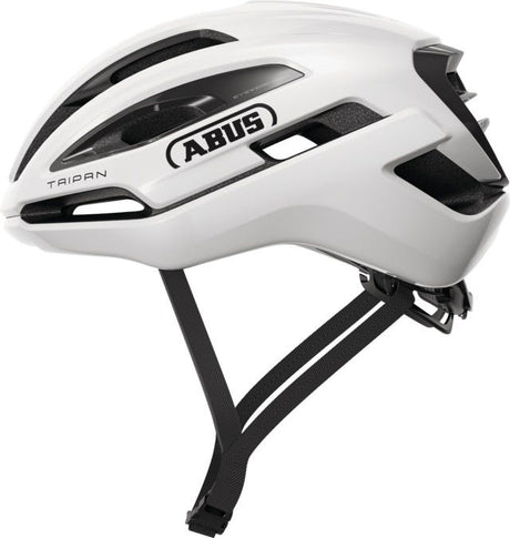 Abus Fahrradhelm Taipan glänzend weiß L - 57-61 cm - weiß - für den Einsatz auf Gravelbikes geeignet - 295 g