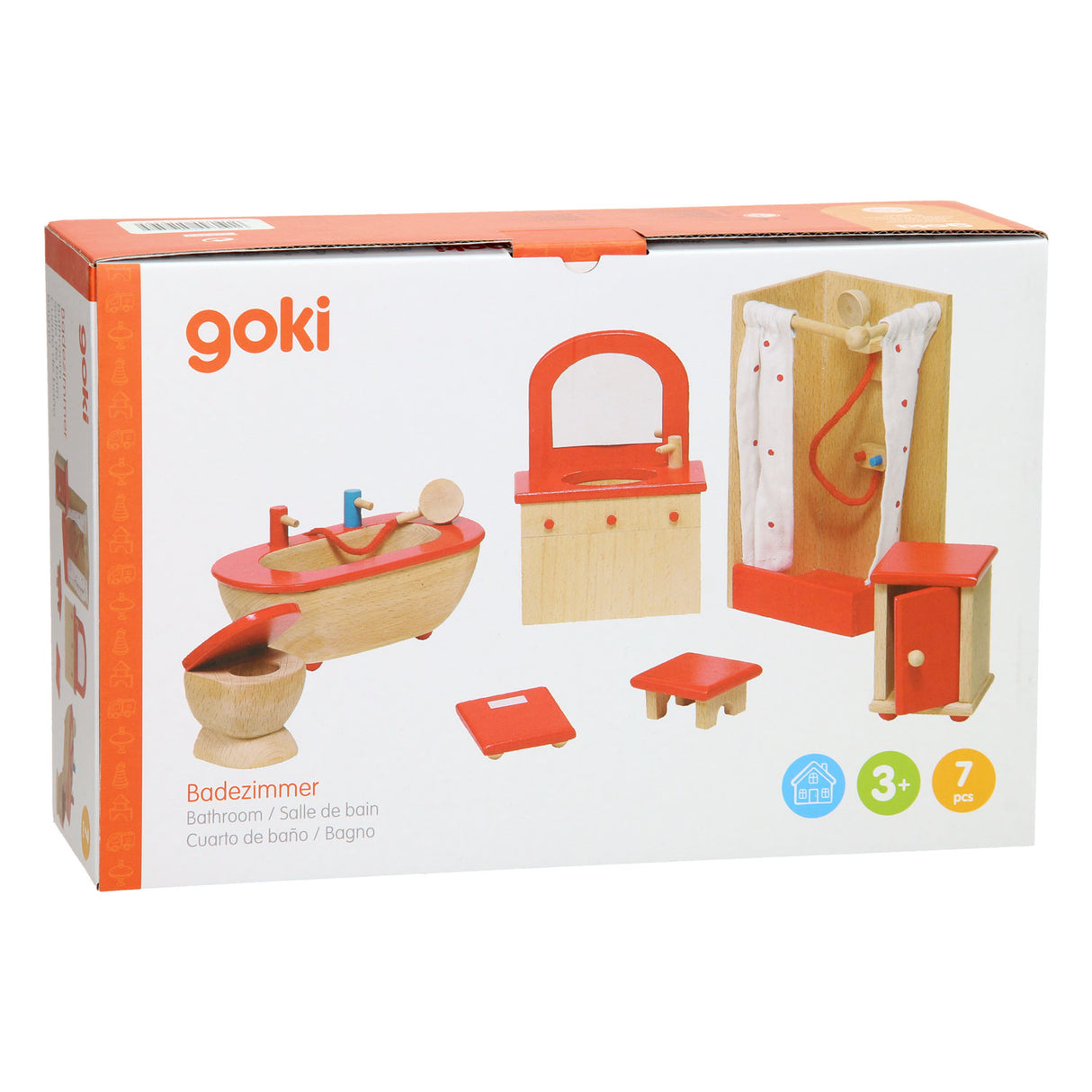 Goki Dollhouse Furniture Bathroom