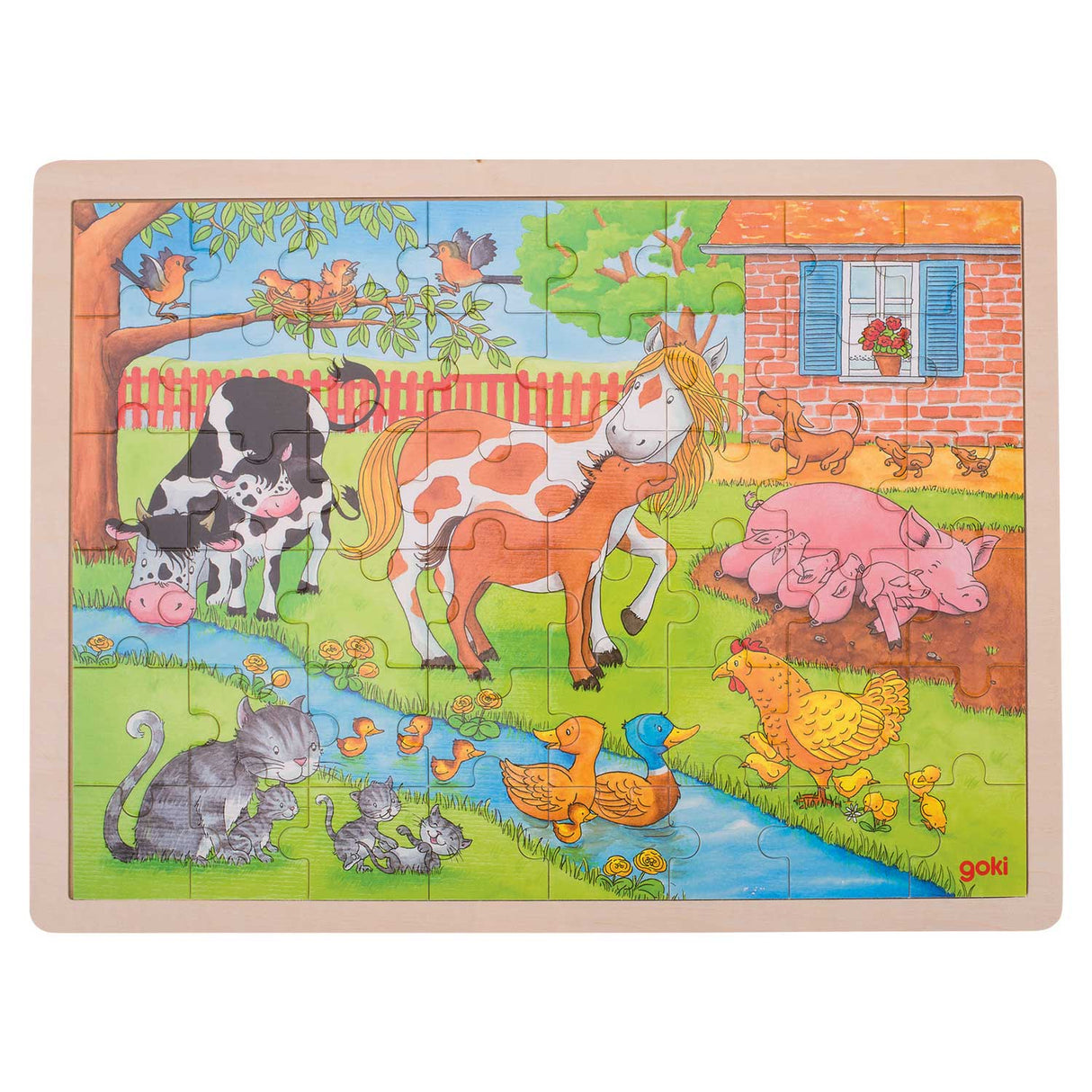 Goki wooden jigsaw puzzle on the farm, 48st.