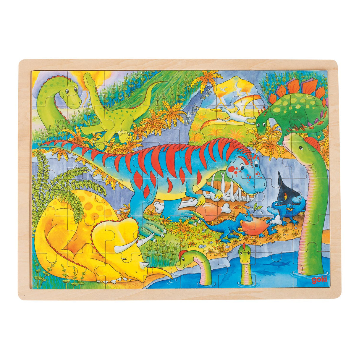 Goki Holzpuzzle Dinos, 48st.