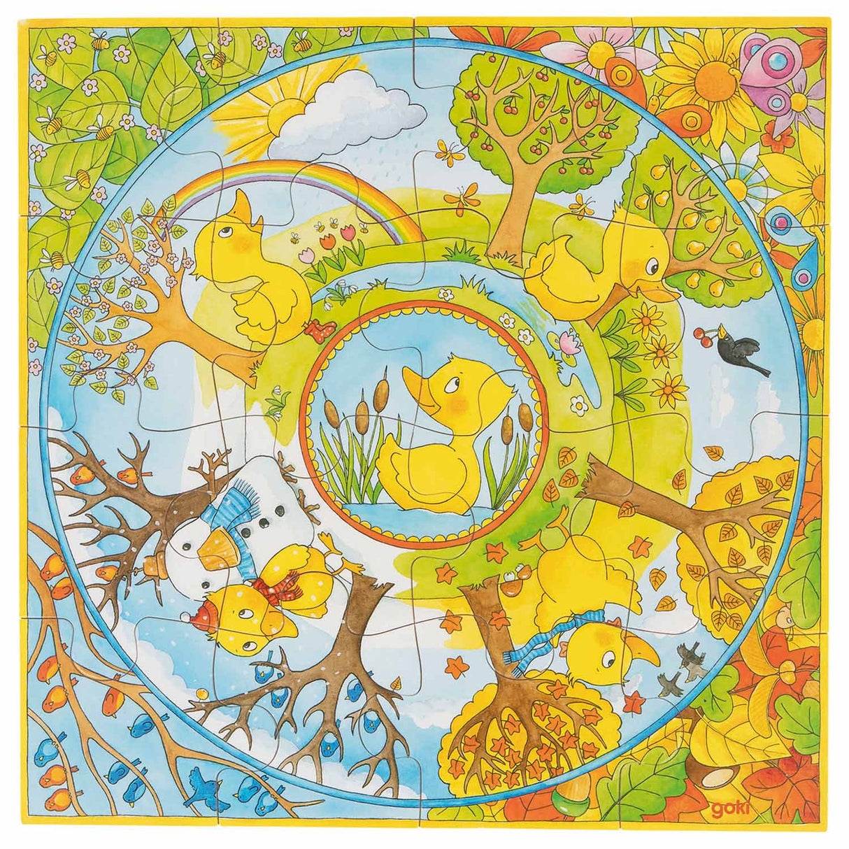 Goki wooden seasons puzzle XL, 16st.