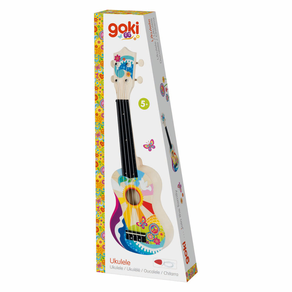 Goki Holz-Ukulele Flower Power