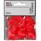 Creativ Company Satinherzen, Größe 10+20 mm, Stärke 1-2 mm, rot, 70 Stück 1 Box
