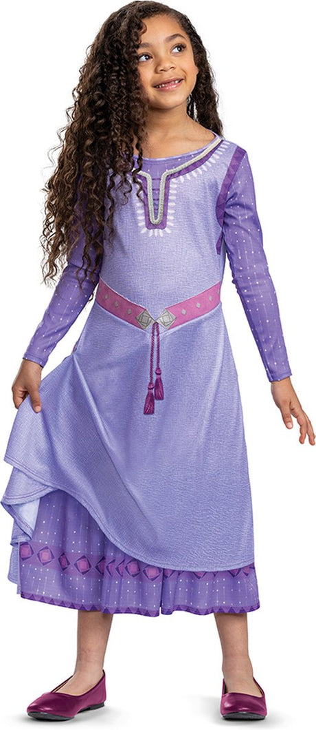Verkleidung Disney - Wish, Asha Kleid Deluxe, Größe M (7-8 Jahre), Mädchen