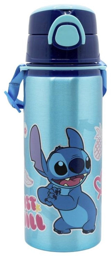 Stor Stitch Aluminiumflasche mit Kordelzug 730 ml blau für Kinder