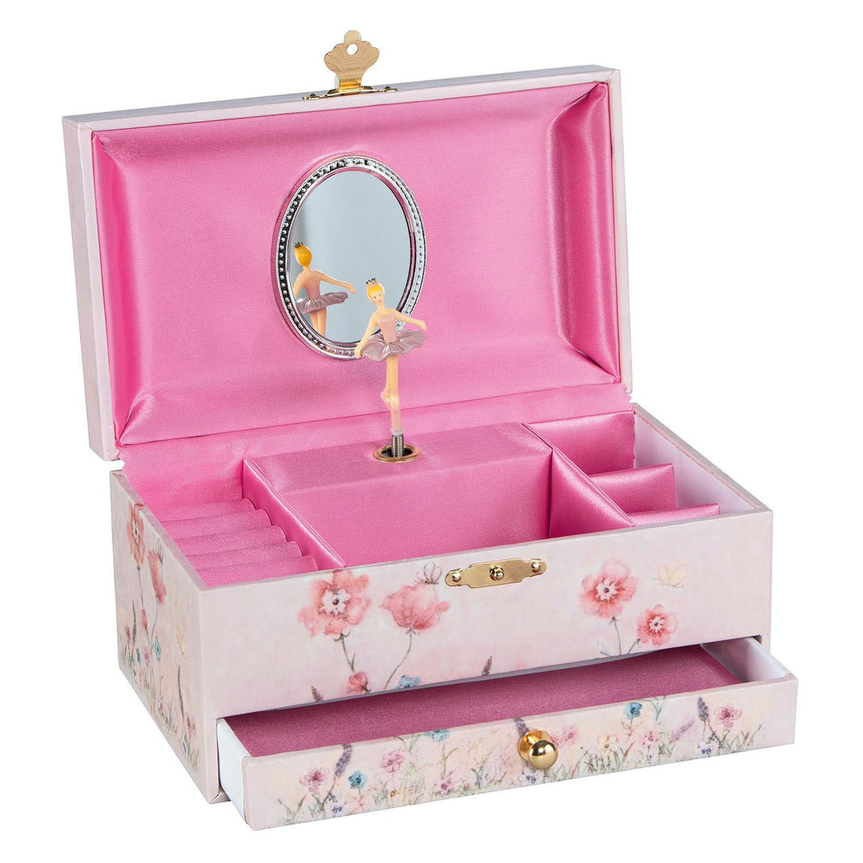 Goki Music Box Ballerina Blumen rosa