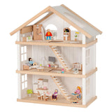 Goki Wood Poppenhuis Modern Living med 3 etager