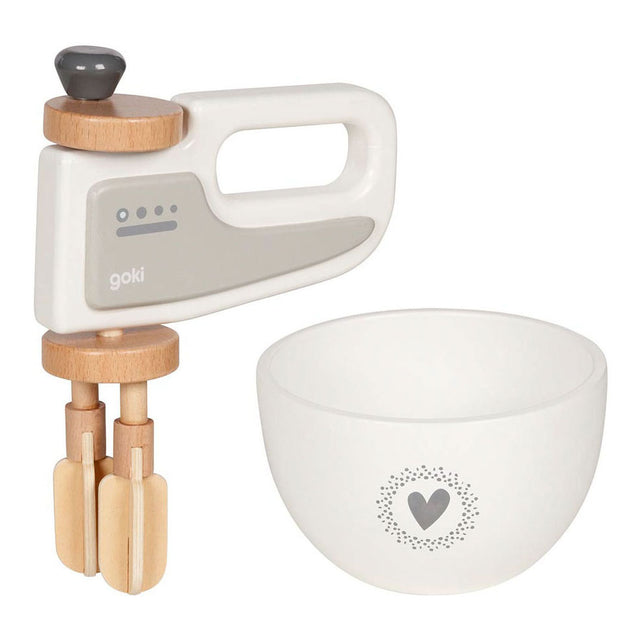 Goki Holzhandmixer mit Schüssel, 2LDG.