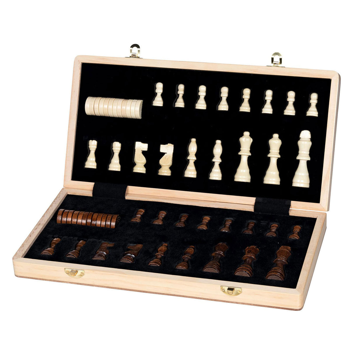 Goki Wood Chess Damspel 2in1 Magnetic