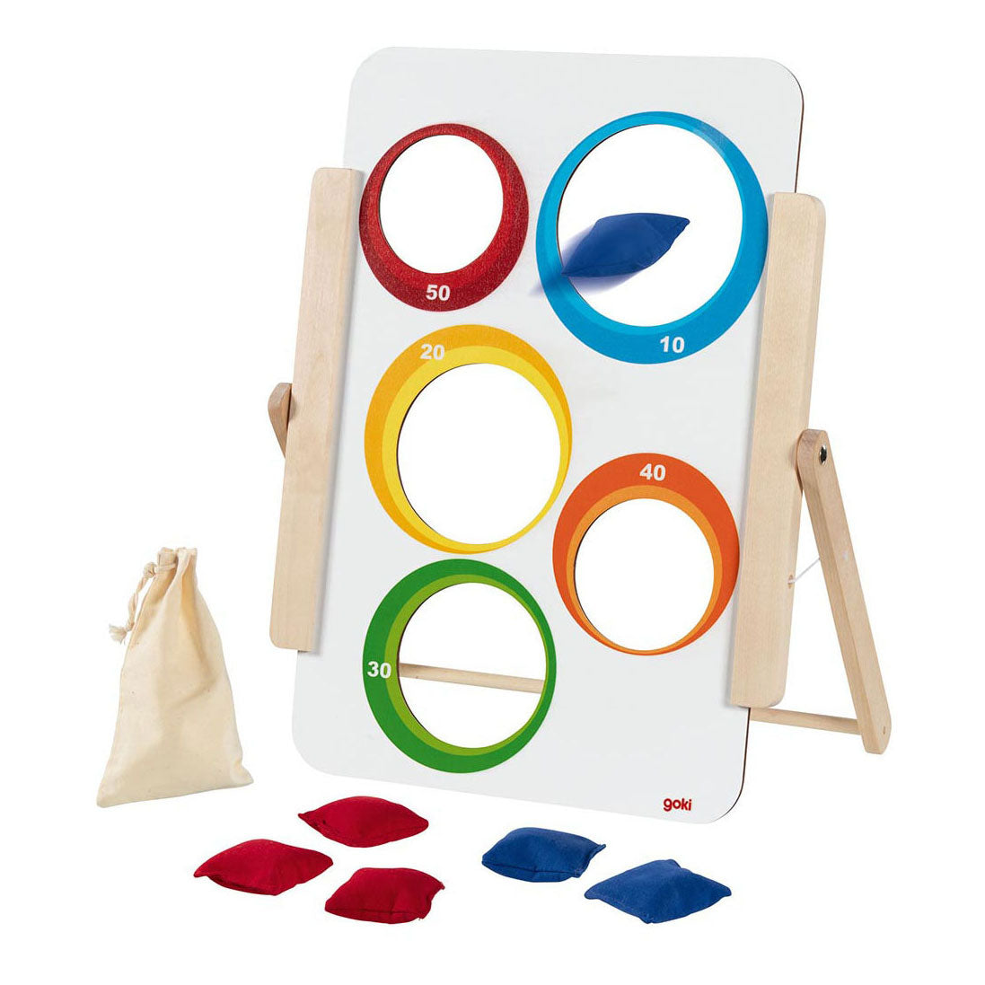 Goki Wooden Wurf Play Bags, 8dlg.