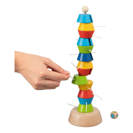 Goki wooden wobbling tower game, 15dlg.