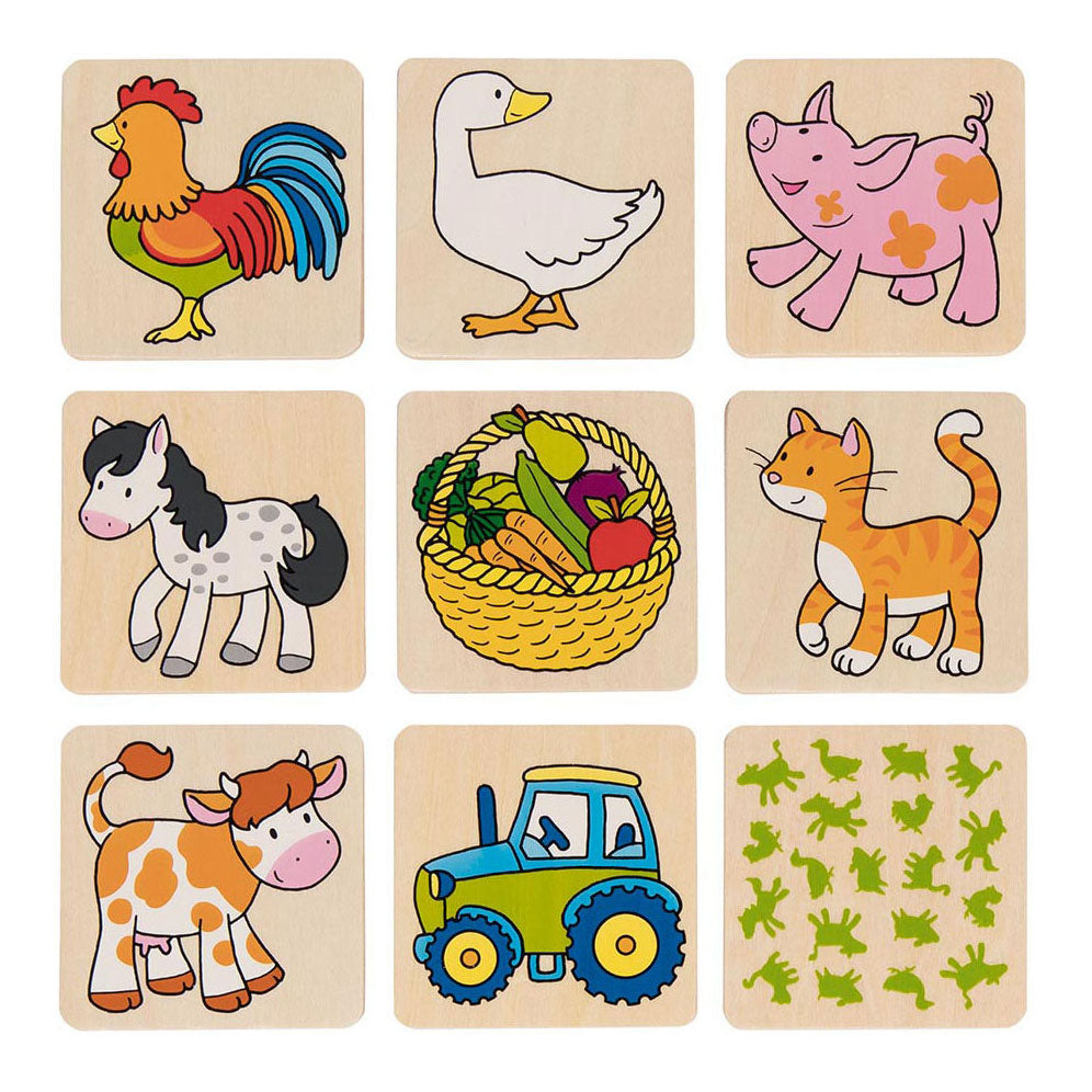 Goki Wooden Memo Game Farm Animaux