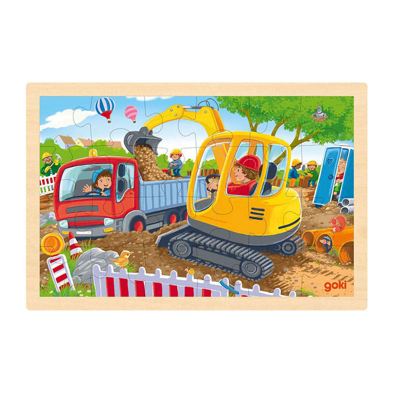 Goki Wooden Jigsaw Puzzle Excavator, 24 °.