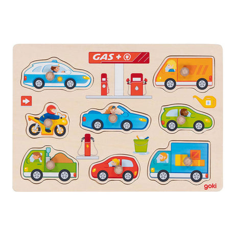 Goki Holz Nick Puzzle Bezinstation, 8st.