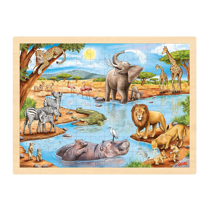 Goki Holzpuzzle afrikanische Savanne, 96st.