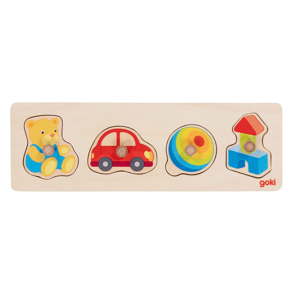 Goki Wooden Nick puzzer i miei giocattoli, 4st.