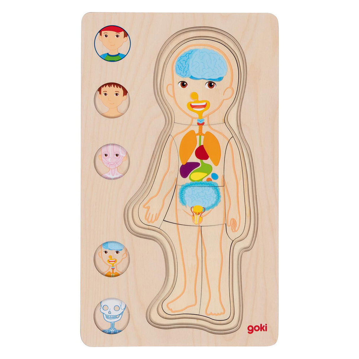 Goki Wooden Cose Puzzle Body Boy, 29e.