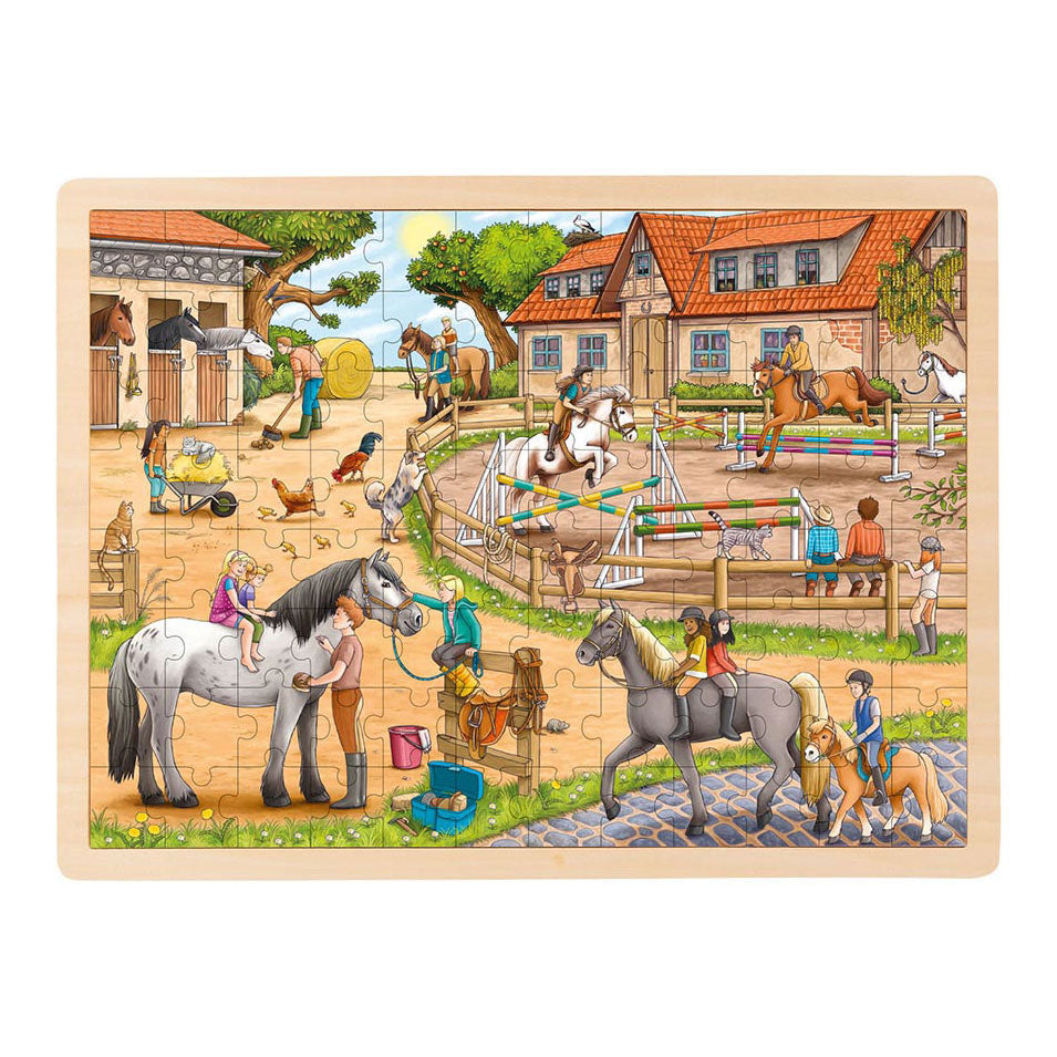 Goki Wood Jigsaw Puzzle Horse Manege, 96 ..