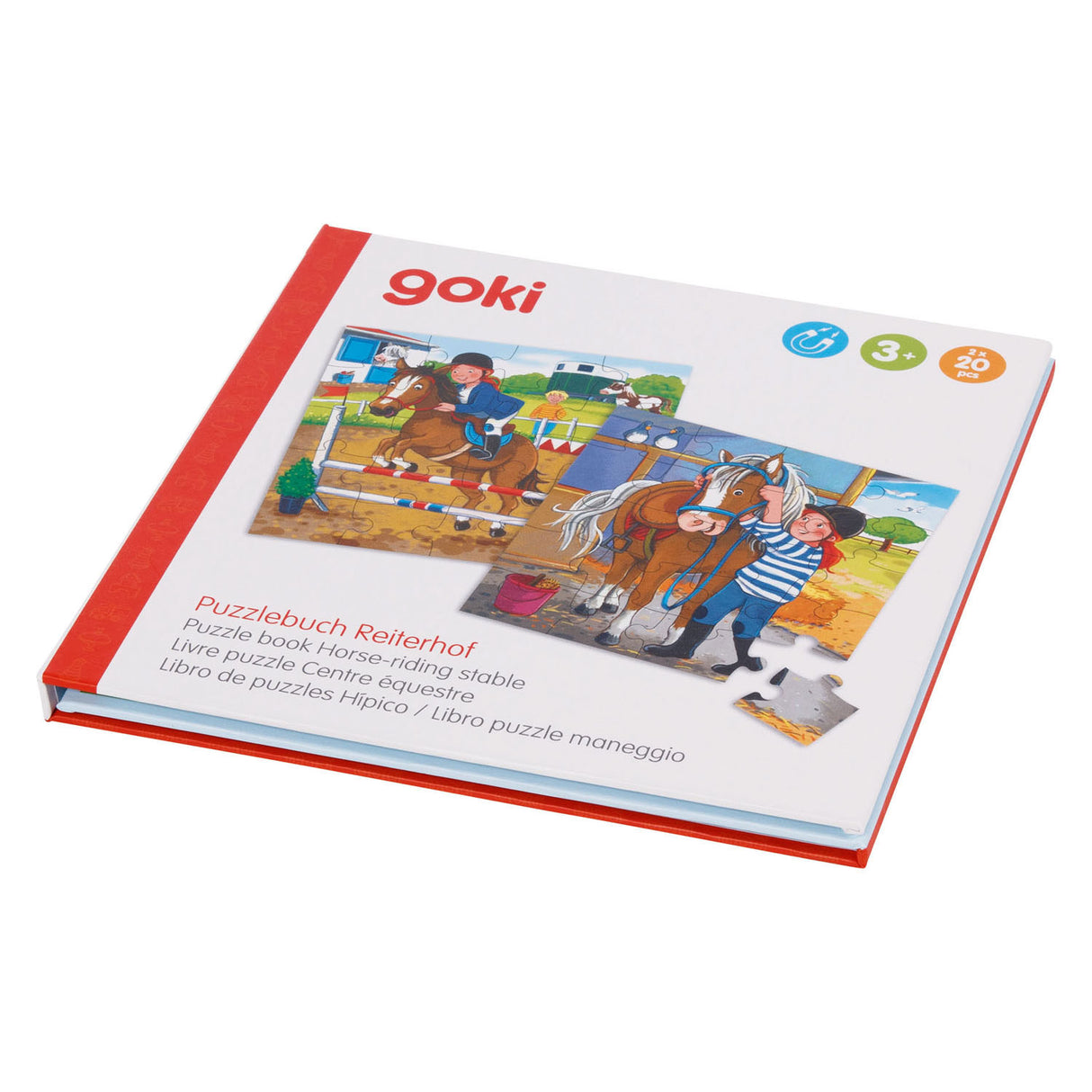 Goki Magnetic Jigsaw Puzzle Book Horse Stall, 40.