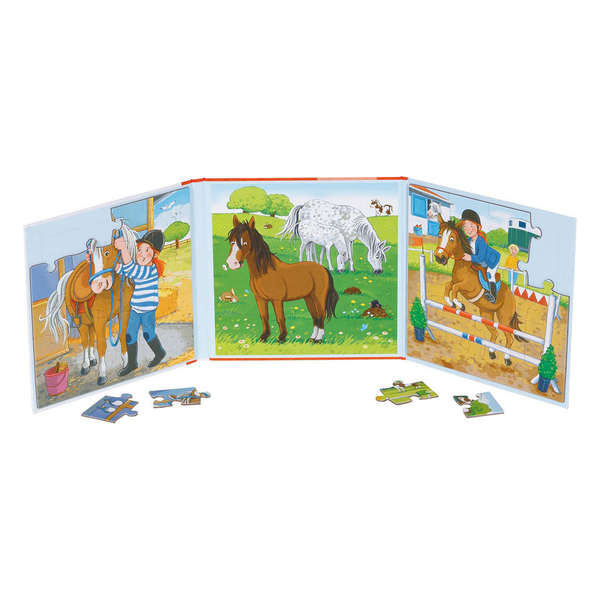 Goki Magnetic Jigsaw Puzzle Book Horse Stall, 40.