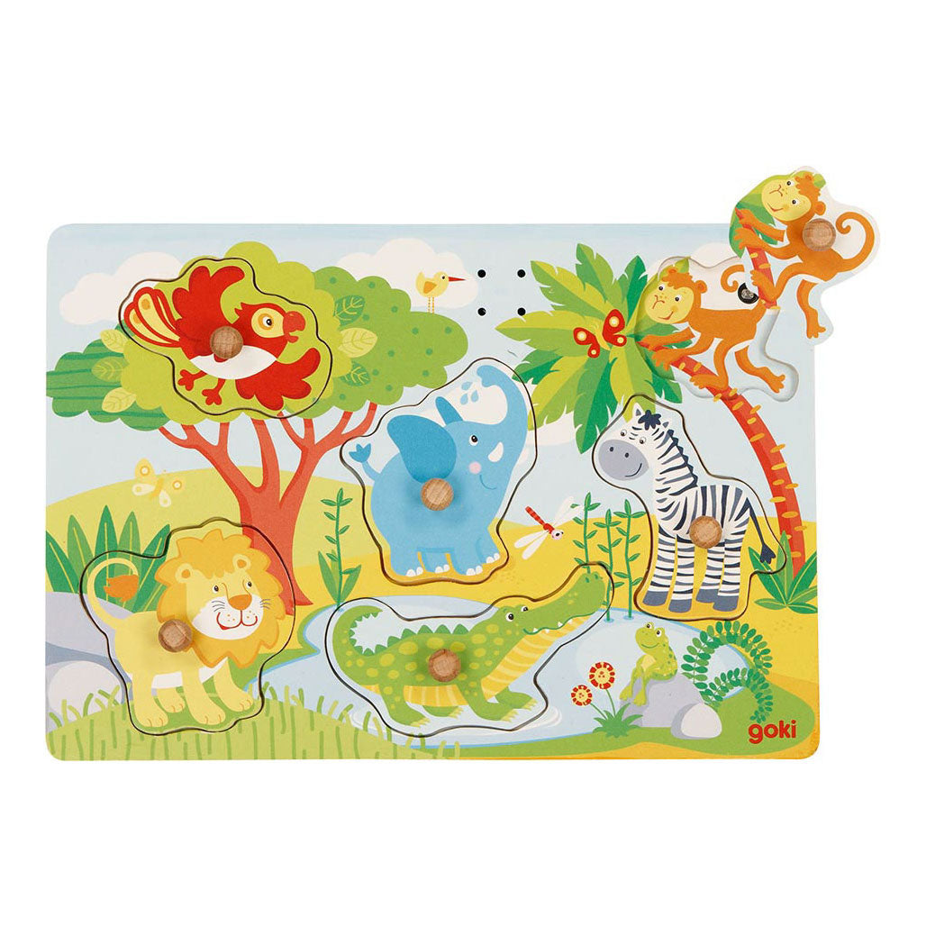 Goki Wooden Nick Puzzle Zoo med lyd, 6.