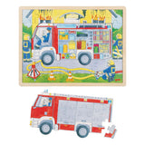 Goki Wooden Strayer Puzzle Fire Brigade al lavoro, 60 °.