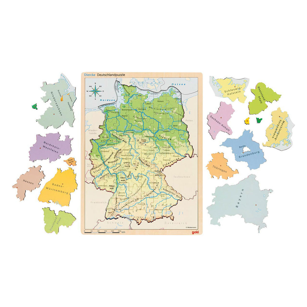 Gii Holzschicht Puzzle Däitschland, 98st.