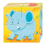 Goki Holzblock -Puzzle Wildtiere, 4st.