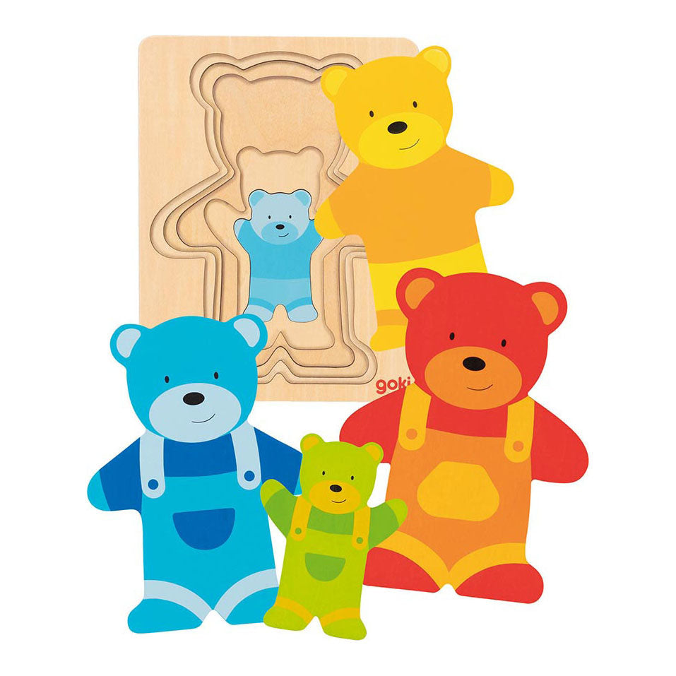 Orso puzzle di strato di legno Goki, 5st.