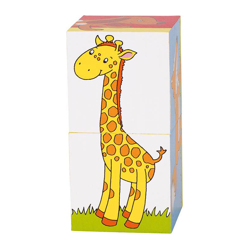 Goki Würfelpuzzle, Tiere. 2 Teile. 10x5x5 cm.