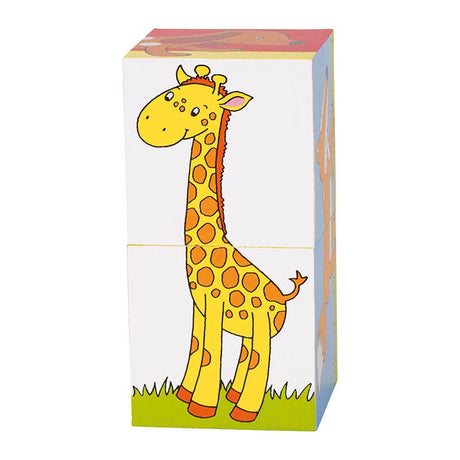 Goki Würfelpuzzle, Tiere. 2 Teile. 10x5x5 cm.