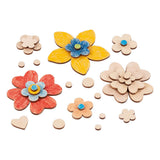 Goki wooden craft flowers, 75dlg.