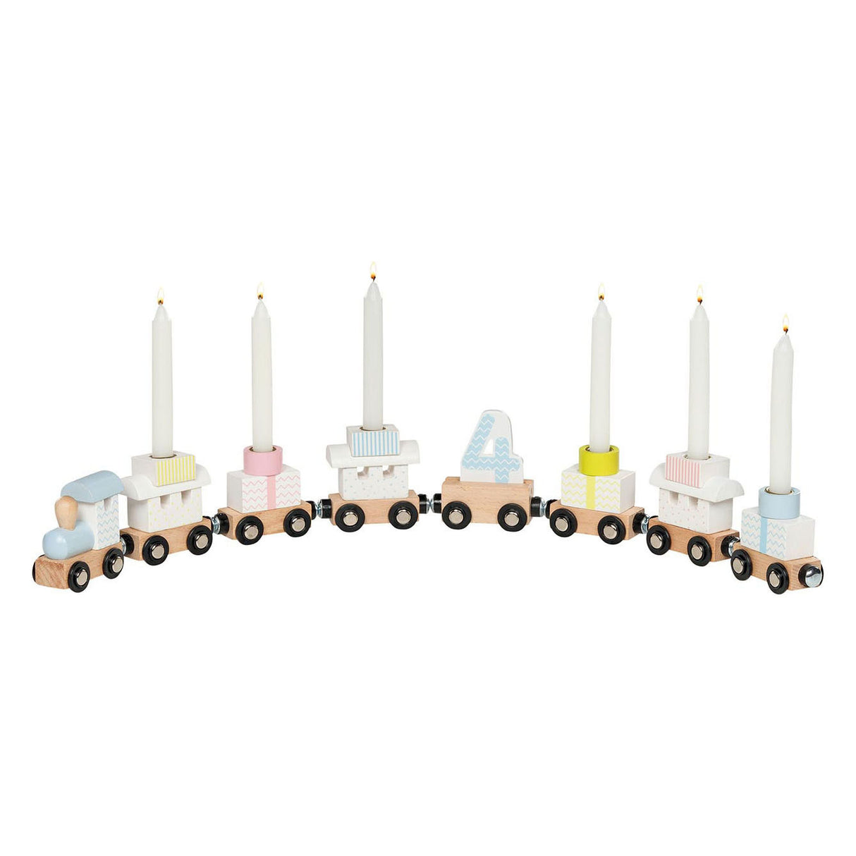 Goki wooden birthday train, 10dlg.