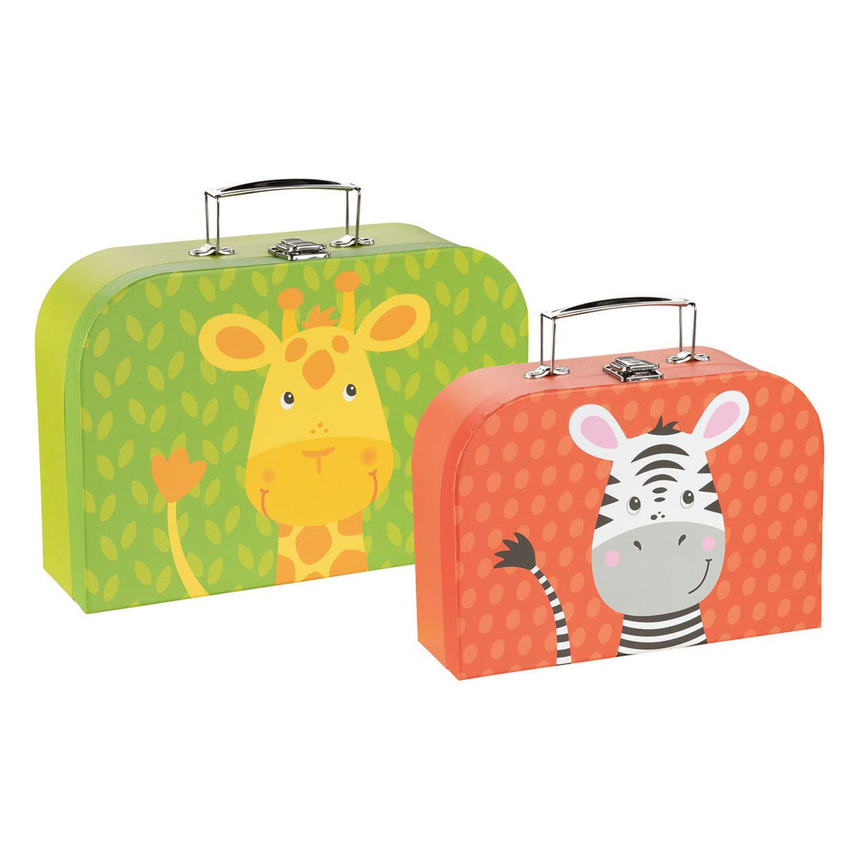 De Goki Kanner Koffer Set Giraff an Zebra, 2st.