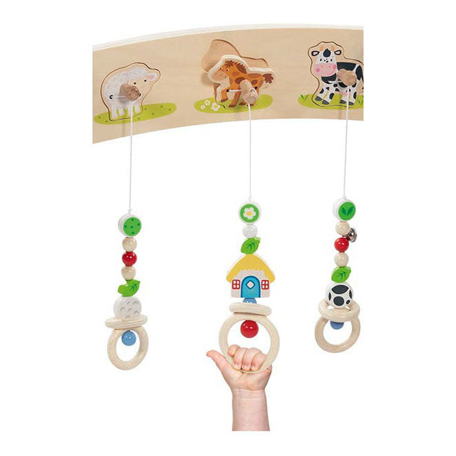 Goki wooden baby gym farm animals with sound