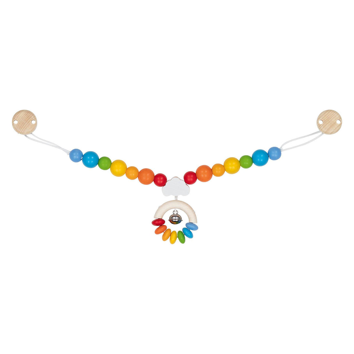 GOKI -Holzstillkettenkette Regenbogen mit Clips