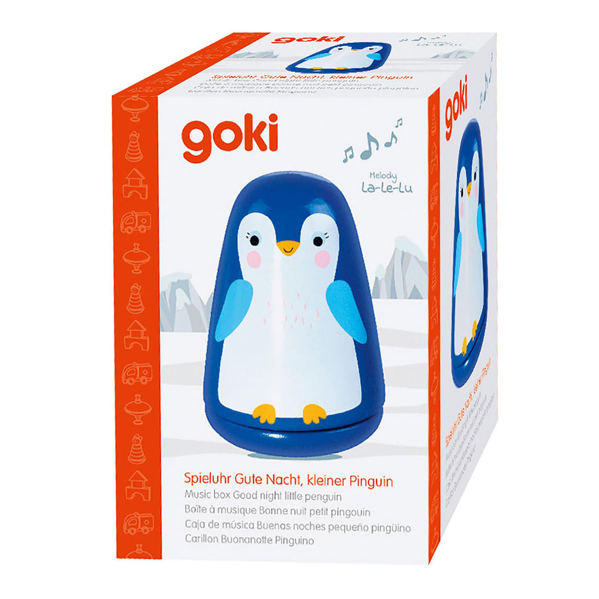 Goki Wooden Music Box kleine Pinguin Gute Nacht