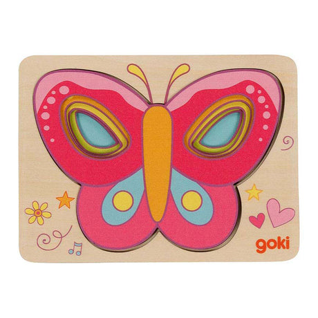 Goki Holz-Schichtenpuzzle Schmetterling
