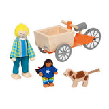 Goki Puppenhaus Lastenfahrrad aus Holz mit Kind und Hund