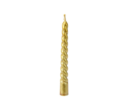 Decoris Weihnachtsbaumkerzen Wirbelwachs Gold ø1,2x10cm verpackt pro 8 Stück