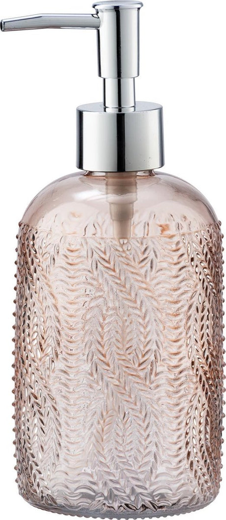 Wenko Seifenspender Vetro Rosa Glas 400 ml – Seifenpumpe freistehend und nachfüllbar – Badezimmer WC Küche