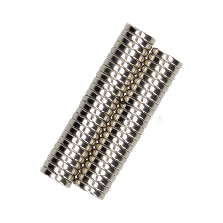 Mack 1076872 - schijfmagneten neodymium 10mm*2mm (n35) - zilver 50st | 4 stuks
