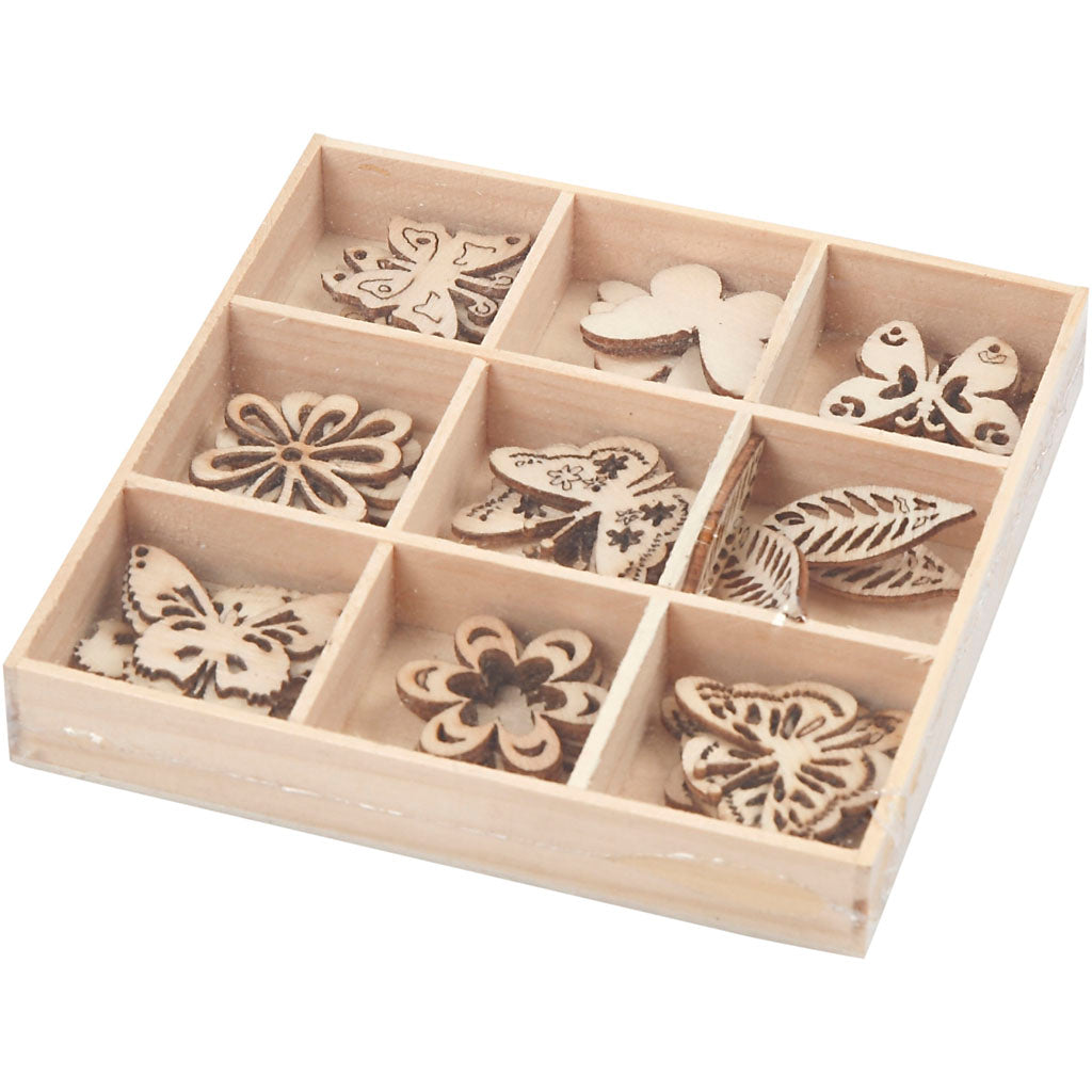 Creativ Company Holzdekoration, Sommer, Größe 28 mm, 45 Stück, 1 Box