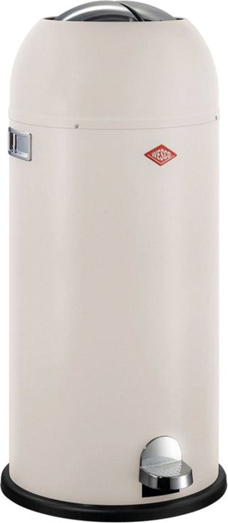 Wesco Kickmaster Maxi-Abfallbehälter | Treteimer | 40 Liter | Metall - Mattsand | Mülleimer - hergestellt in Deutschland