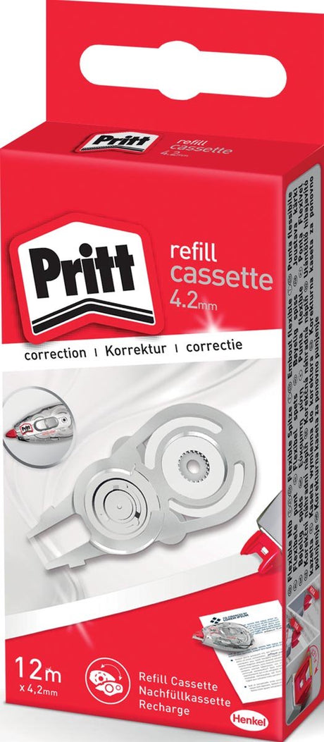 Pritt Nachfüllkassette Korrekturroller Flex 4,2 mm x 12 m – Nachfüll-Korrekturband – sofort überschreibbar, präzise korrigiert