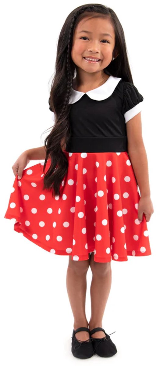 Kleine Abenteuer – Retro-Tupfen-Twirl-Kleid – Größe L (110-122)