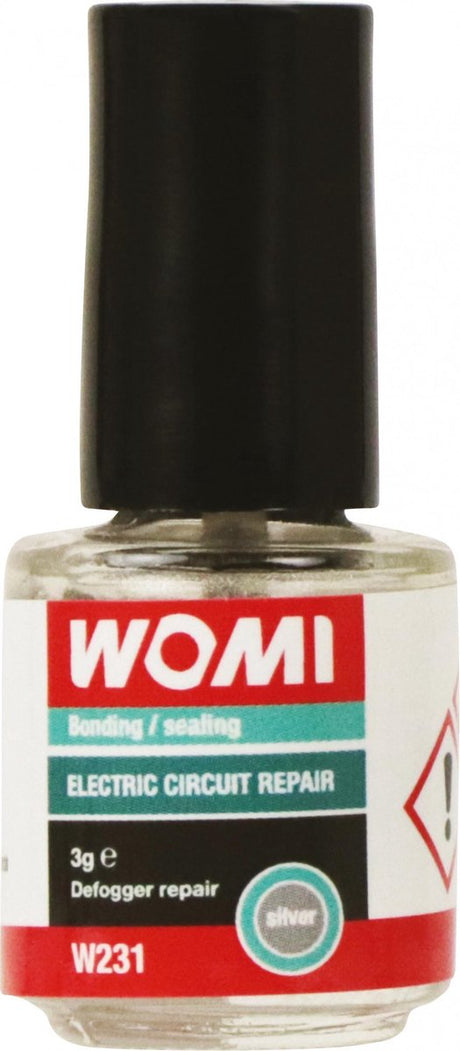 Womi electrolijm w231 – 3 g zilver – geleidende reparatielijm – snelle uitharding – betrouwbare elektrische verbinding