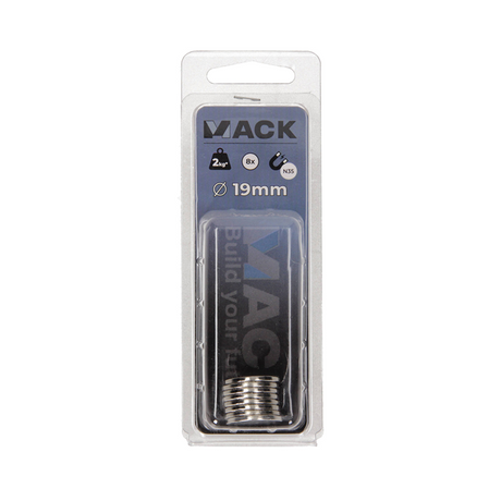 Mack 1076874 - schijfmagneten neodymium 19mm*2mm (n35) - zilver 8st | 4 stuks