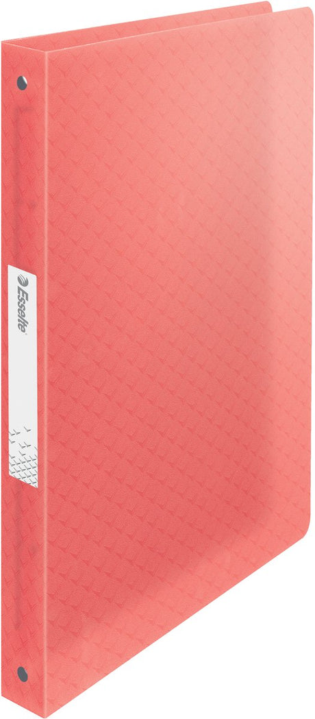 Esselte Colour'breeze 2-Ring-A4-Ringbinder mit Softcover für 140 Blatt – Rückenbreite 25 mm – Koralle