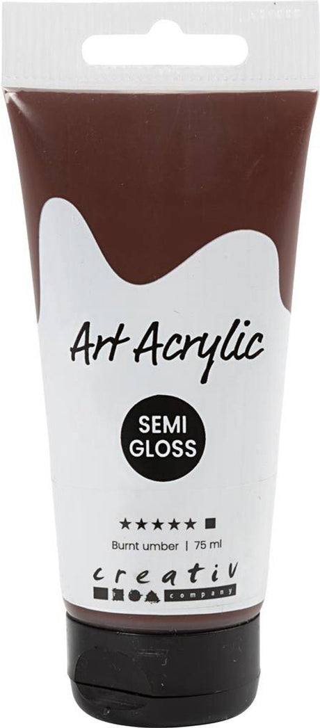 Pigmentkunst-Acrylfarbe – gebranntes Umbra – deckend – 75 ml